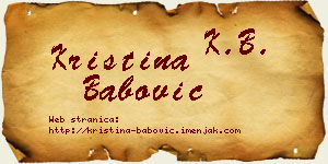 Kristina Babović vizit kartica